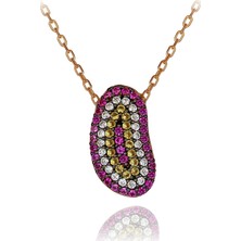 Nazar Boncuklu Fasülye Gümüş Kolye