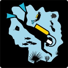 Sticker Atölyesi Scuba Diving - Dalış - Deniz Sticker - 24112