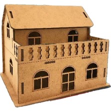 Alsa 3D Ahşap Maket Balkonlu Ev 84 x 100 x 80 mm