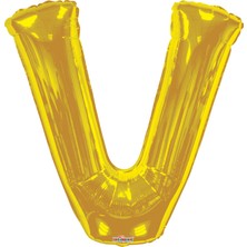 Event Party Store Folyo Balon Harf V Gold 34'' (86CM)