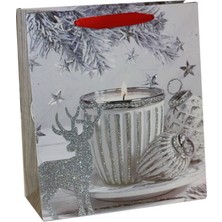 Event Party Store Yılbaşı Çanta Gümüş Mumluk 18CM x 24CM x 8,5cm