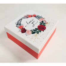 Event Party Store Kutu Love You Kırmızı Beyaz 19CM x 19CM x 8cm