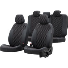 Otom Renault Master 1998-2010 2+1 (3 Kişi) Özel Üretim Koltuk Kılıfı Tokyo Design Tay Tüyü Siyah - Beyaz