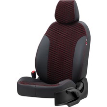 Otom Seat Altea Xl 2004-2015 Özel Üretim Koltuk Kılıfı Tokyo Design Tay Tüyü Siyah - Kırmızı