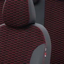 Otom Seat Altea Xl 2004-2015 Özel Üretim Koltuk Kılıfı Tokyo Design Tay Tüyü Siyah - Kırmızı