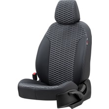 Otom Seat Alhambra 1996-2010 Özel Üretim Koltuk Kılıfı Tokyo Design Deri Siyah - Beyaz