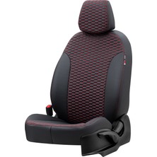 Otom Seat Altea Xl 2004-2015 Özel Üretim Koltuk Kılıfı Tokyo Design Deri Siyah - Kırmızı