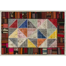Sempati Halı Eskitme El Dokuma Patchwork Halı 120 x 180 cm 5439