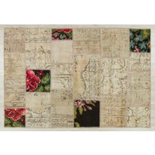 Sempati Halı Özel Patchwork El Dokuma Eskitme Halı 120 x 180 cm 5456