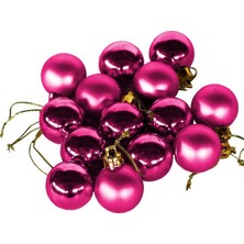 Pandoli Koyu Pembe Renk Cici Top Süs 24 Adet Kutulu 3 cm