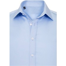 R-Germen Erkek 2468589654141MAT Saten Slim Fit Gömlek