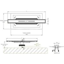 Hüppe Galata x Dus Kanali Yandan Çikisli Mat Satine 40 cm