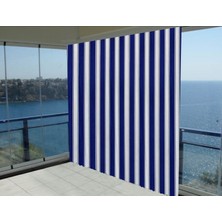 Evaşkım  Balkon  Perdesi Balkon Brandası Mavi_beyaz