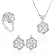 Gumush Gümüş Çiçek Desenli Bayan Set