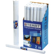 Temat Asetat Yapışkanlı Rulo 45 cm x 2 mt Şeffaf 10350