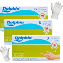 Dolphin Pudralı Lateks Eldiven 3lü Set (Small) (3X100)