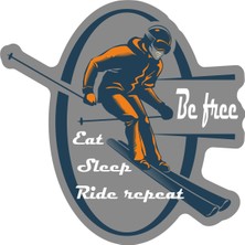 Sticker Atölyesi Vintage Ski-Kayak-Snowboard Sticker - 24115