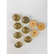 Event Party Store Dikiş Düğmesi 10 Adet Vintaj Model Plastik Gold/Altın Büyük Boy Çap: 2,5 Cm