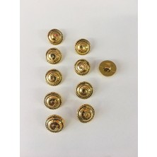 Event Party Store Dikiş Düğmesi 10 Adet Vintaj Model Plastik Gold/Altın Büyük Boy Çap: 1,5 Cm