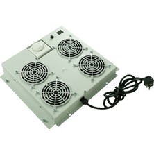 Canovate 4lü Rack Kabinet Fan Modülü Termostatlı Ral 7035 Gri