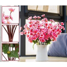 Nettenevime Yapay Çiçek Bahardalı Japon Kiraz Çiçeği 9 Dallı 57CM Pembe