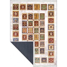 Makinede Yıkanabilen Leke Tutmaz Kolay Temizlenir Dokuma Taban Kumaş Üzerine Dijital Baskı Saçaklı Halı 80 x 140 cm