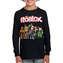 TakeTshirt Roblox Uzun Kollu Çocuk Tişört Siyah