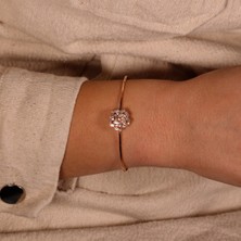 Adil Idil Kuyumculuk Rose Renk Baget Taş Ince Kelepçe