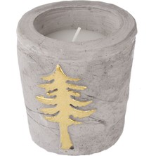 Pandoli Çam Ağacı Motifli Saksıda Yılbaşı Mumu