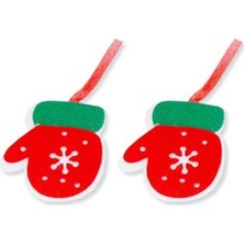 Pandoli Yılbaşı Eldiveni Şekilli Keçe Süs 2 Adet