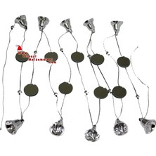 Pandoli Gümüş Renk Dekoratif Aynalı Çanlı Yılbaşı Dekor Zincir Süs 150 cm