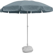Tevalli Lux 100/10 Bidonlu Plaj Balkon Bahçe Şemsiyesi 2 Metre Antrasit Gri