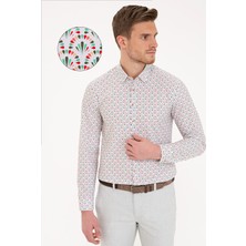 Pierre Cardin Erkek Yeşil Slim Fit Uzun Kollu Gömlek 50235100-VR054