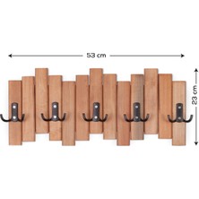 Mavienerji Ahşap Duvar ve Kapı Askısı Elbise Askılık Piyano Modeli 5 Askılı