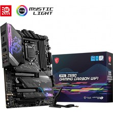 MSI MPG Z590 Gaming Carbon Wifi Soket 1200 DDR4 5333 (OC) PCI-E Gen 4 ,M.2 USB3.2  1x 2.5G LAN  Wi-Fi 6 ATX Anakart