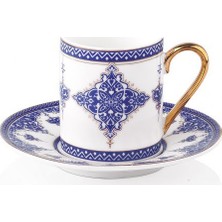 Taç Cevher 6 Kişilik Fincan Takımı Mavi