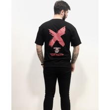 Amor Man x Sırt Subazlı Baskılı Oversize Bol Kesim Pamuk Erkek Outdoor Tşört