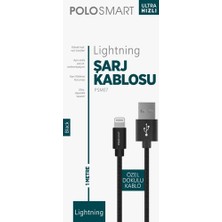 Polosmart PSM07 1 Metre Siyah Lightning Hızlı Şarj Kablosu