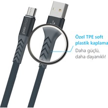 Polosmart PSM21 Micro USB Hızlı Şarj Kablosu 1.2m Siyah