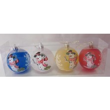 Event Party Store Yılbaşı Top Kardan Adam 4'lü Mavi-Beyaz-Sarı-Kırmızı