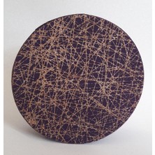 Event Party Store Kutu Yuvarlak Mor Simli 22CM x 22CM x 8cm