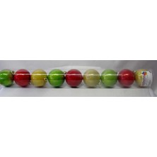 Event Party Store Yılbaşı 9'lu Boru Top Süs Yeşil-Kırmızı-Sarı