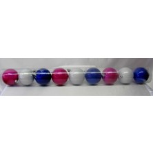 Event Party Store Yılbaşı 9'lu Boru Top Süs Lacivert-Beyaz Pembe