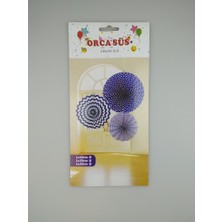 Event Party Store Yelpaze Süs 3'lü Set Mor