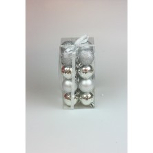 Event Party Store Yılbaşı Gümüş Top Ağaç Süsü 5 cm Karma Set 16'lı