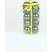 Event Party Store Yılbaşı Koyu Yeşil Top Ağaç Süsü Karma Set 5cm 16'lı