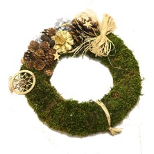 Event Party Store Yılbaşı Düş Kapanlı  Kozalaklı Çam Çelenk 35  cm