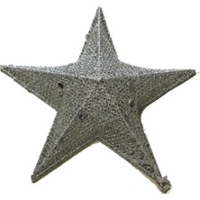 Event Party Store Yılbaşı Gümüş Yıldız Dekor Süs 3 Boyutlu 65 cm