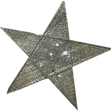 Event Party Store Yılbaşı Gümüş Yıldız Dekor Süs Tek Taraflı 3D 45 cm