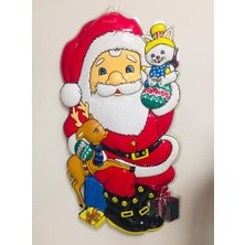 Event Party Store Yılbaşı Geyikli Noel Baba Şeffaf Asma Süs